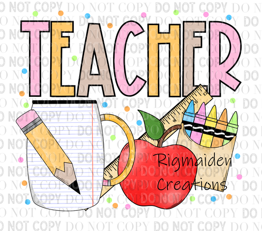 Teacher Doodles UV DTF Decal