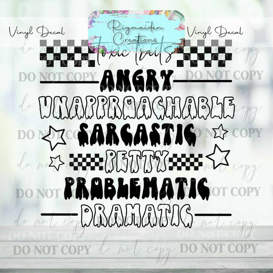 Toxic Traits Vinyl Decal