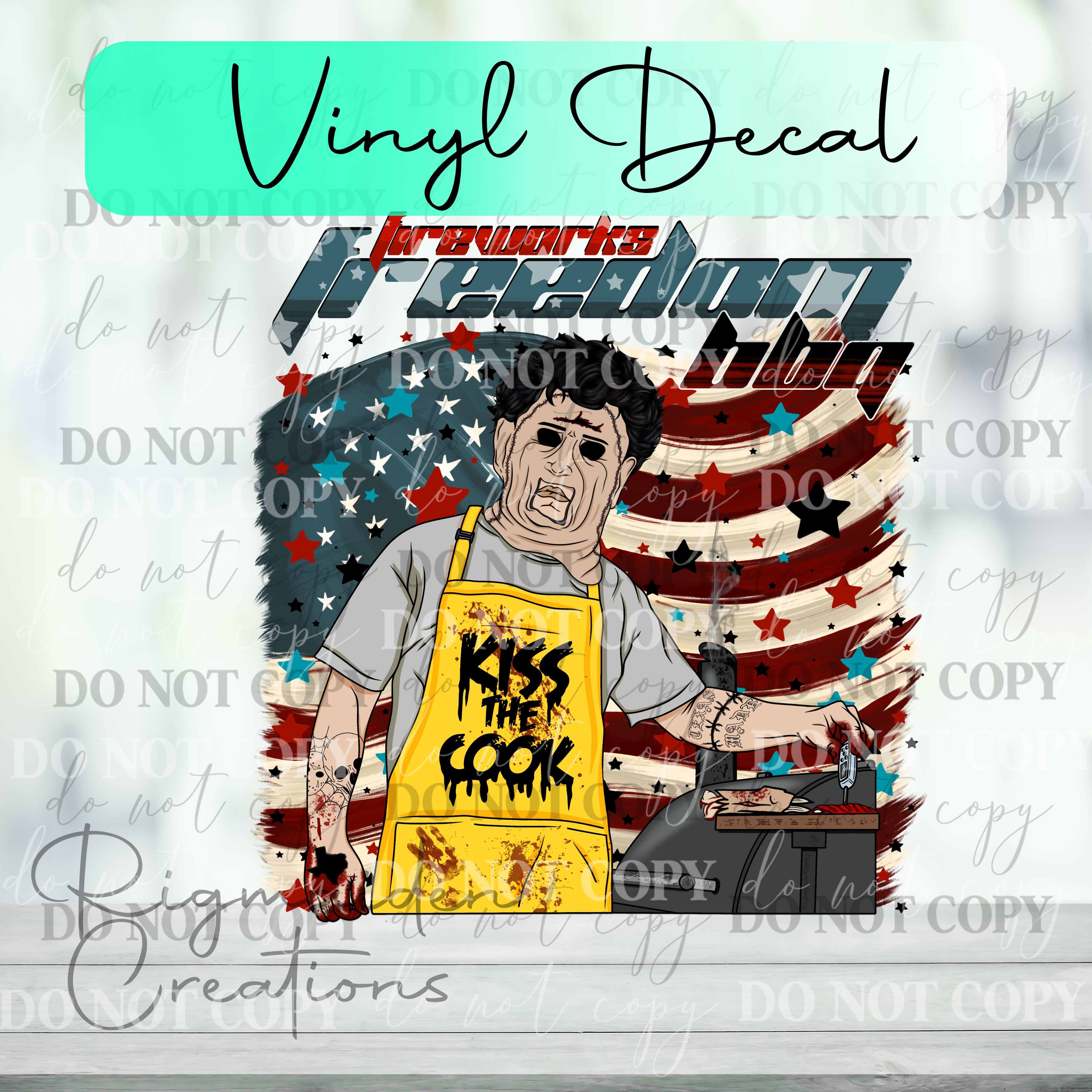 Thomas Rigmaiden Freedom, Fireworks, BBQ Vinyl Decal – Rigmaiden Creations