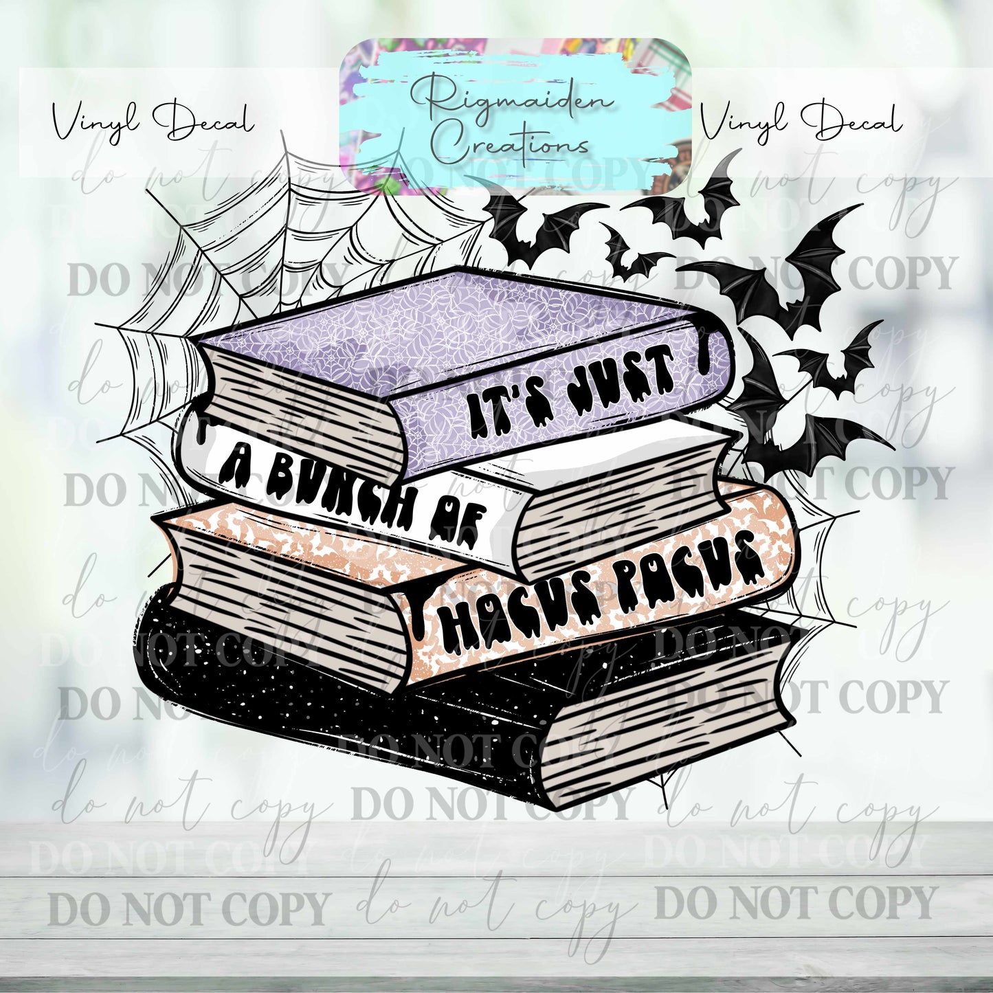 Spooky Book Stack Vinyl Decal