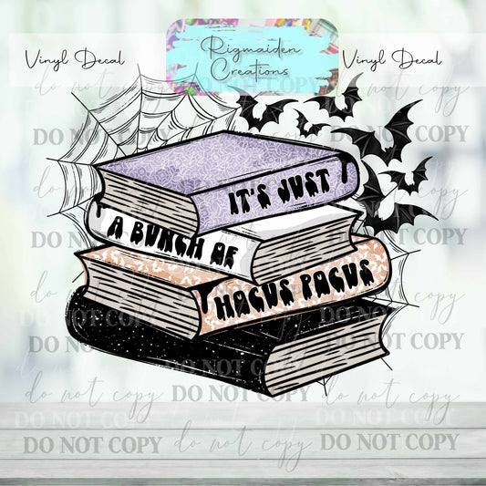 Spooky Book Stack Vinyl Decal