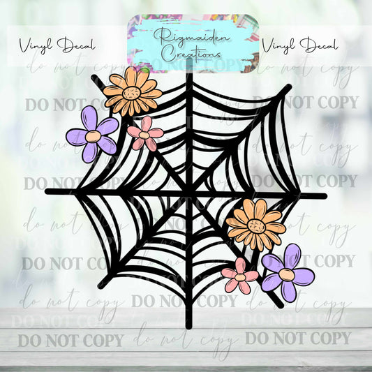 Flower Spider Web Vinyl Decal