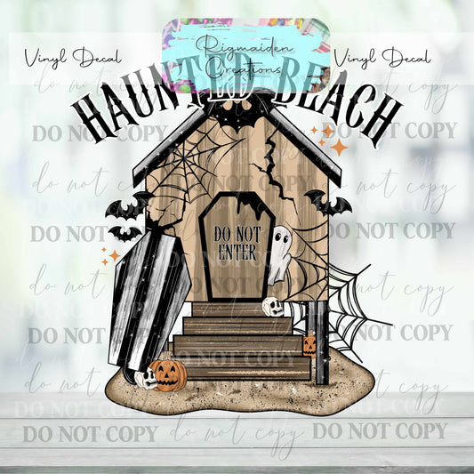 Haunted Beach Vinyl Decal