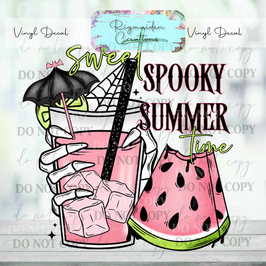 Spooky Summer Drink Vinyl Decal