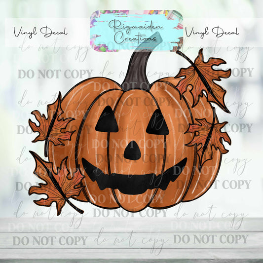 Jack-O-Lantern Fall Vinyl Decal