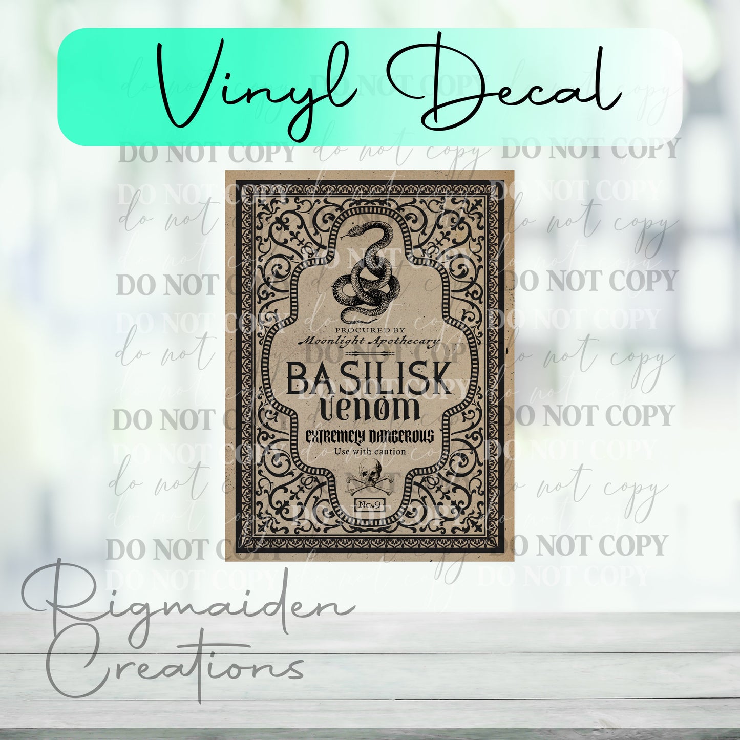 Basilisk Venom Potion Label Vinyl Decal