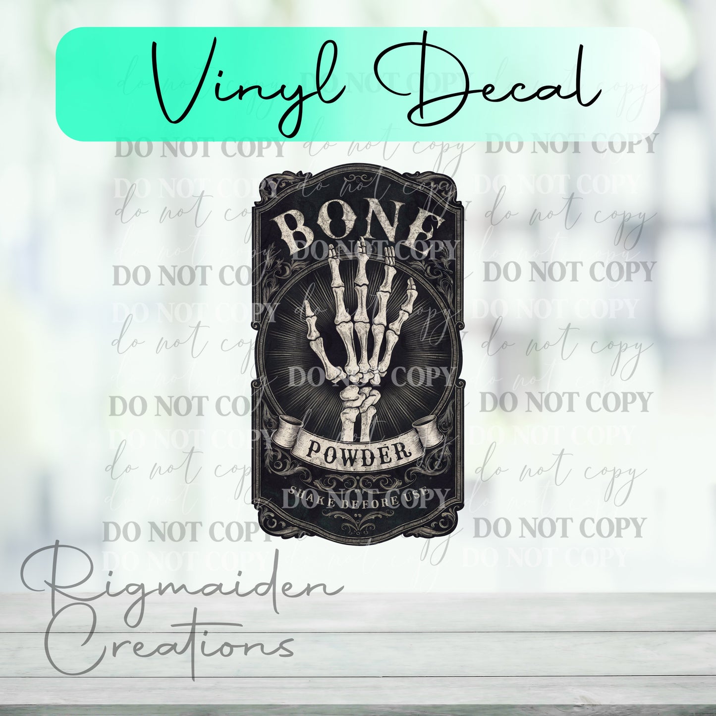 Bone Powder Potion Label Vinyl Decal