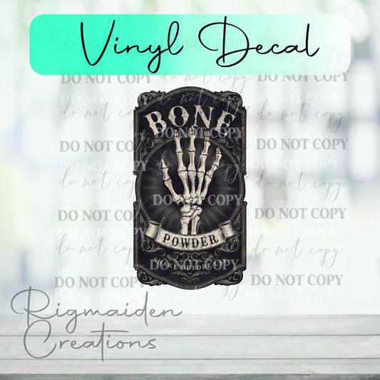 Bone Powder Potion Label Vinyl Decal