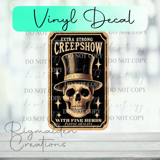 Creepshow Potion Label Vinyl Decal