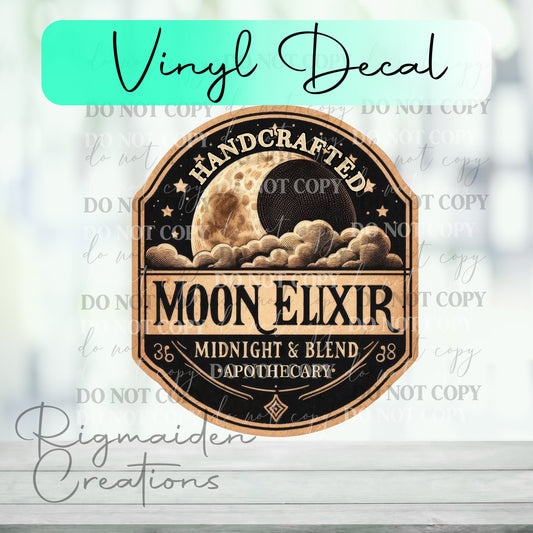 Moon Elixir Potion Label Vinyl Decal