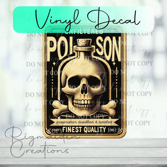 Unfiltered Poison Potion Label Vinyl Decal