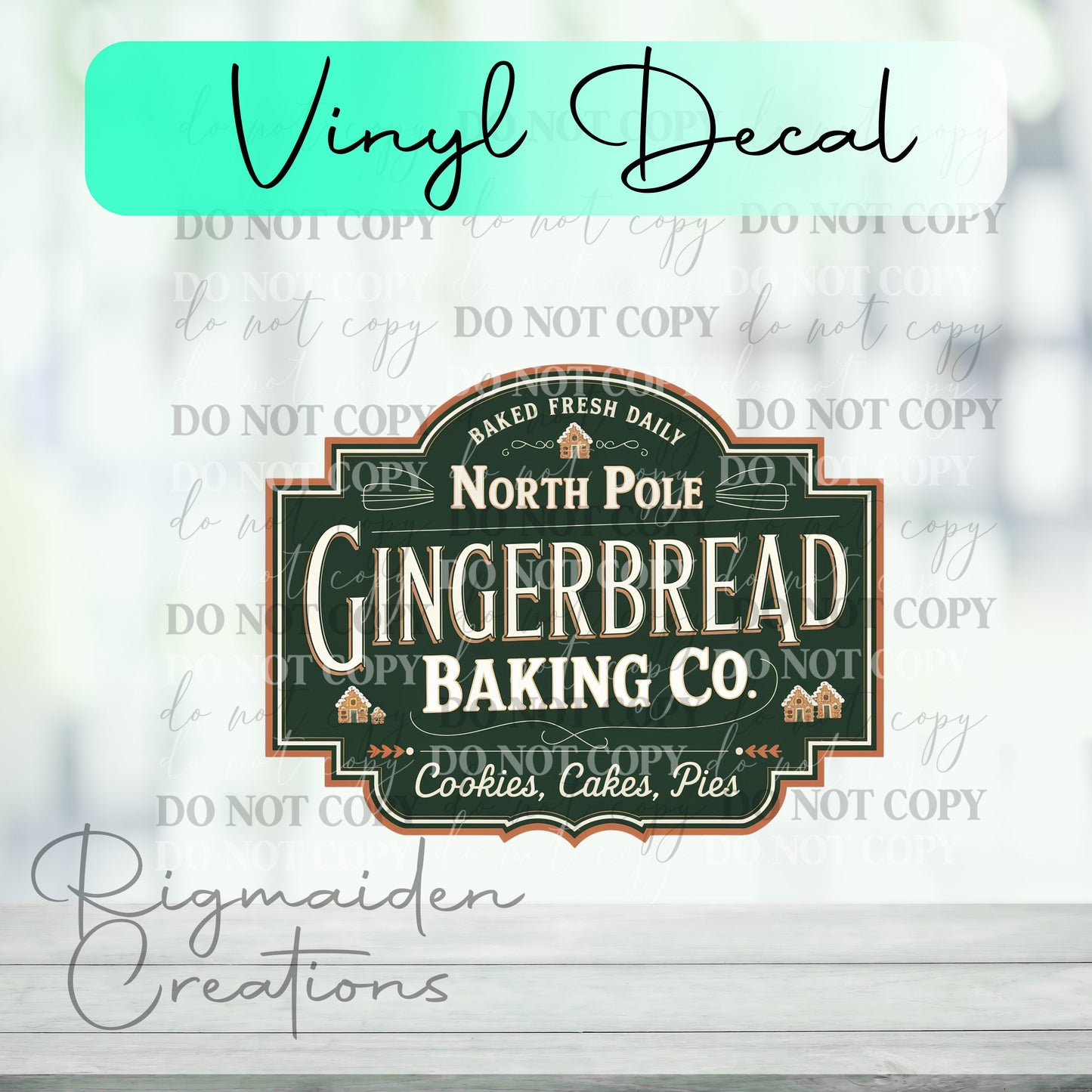 North Pole Gingerbread Christmas Vinyl Decal