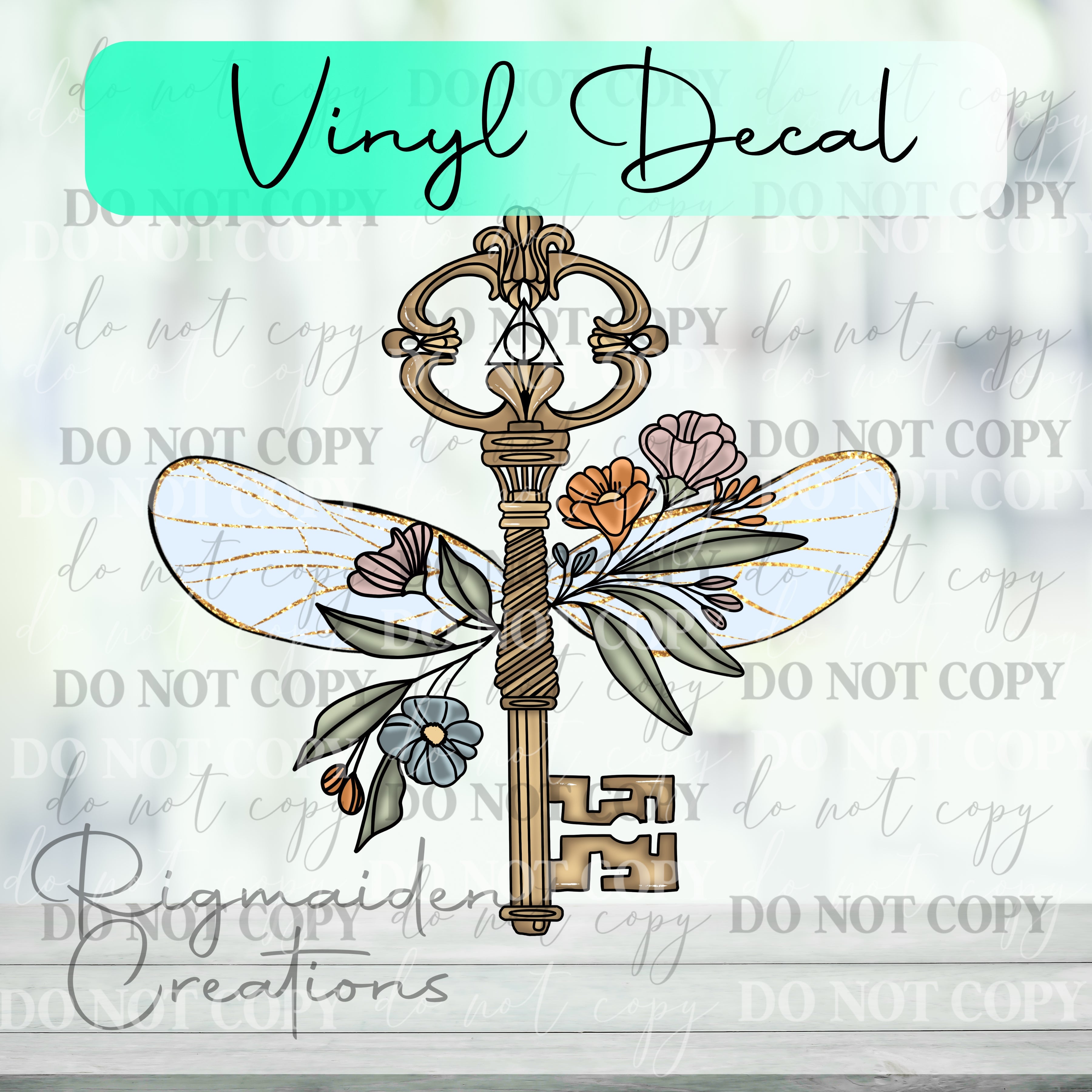 Flying Key Floral Vinyl Decal – Rigmaiden Creations