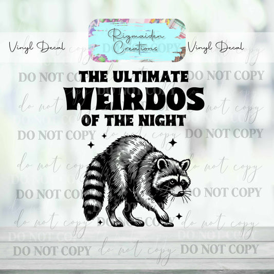 Weirdos of the Night, Racoon Vinyl Decal