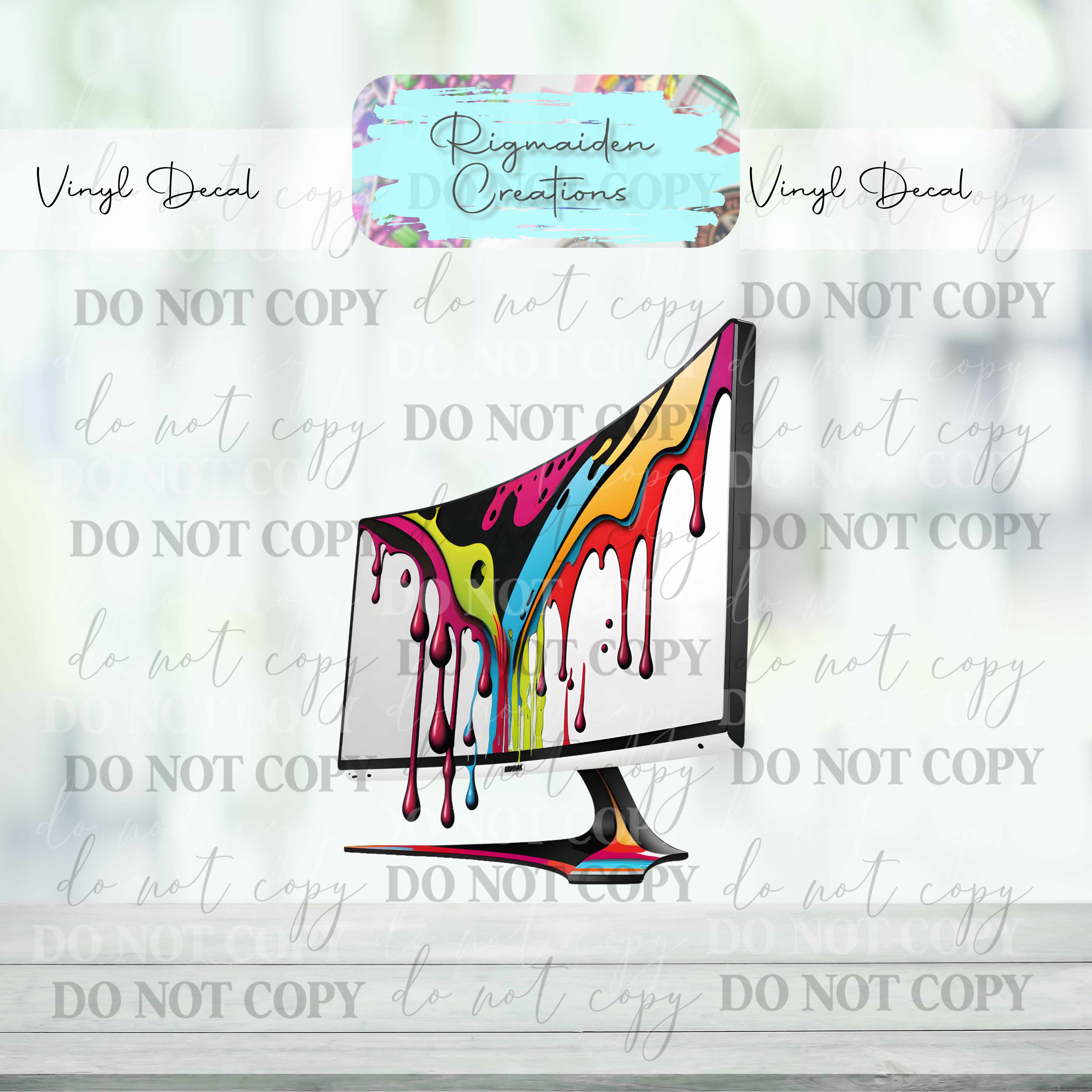 Monitor Design Sticker Gaming Monitor Vinyl Decal – Rigmaiden Creations