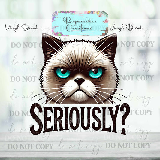 Seriously? Cat Vinyl Decal