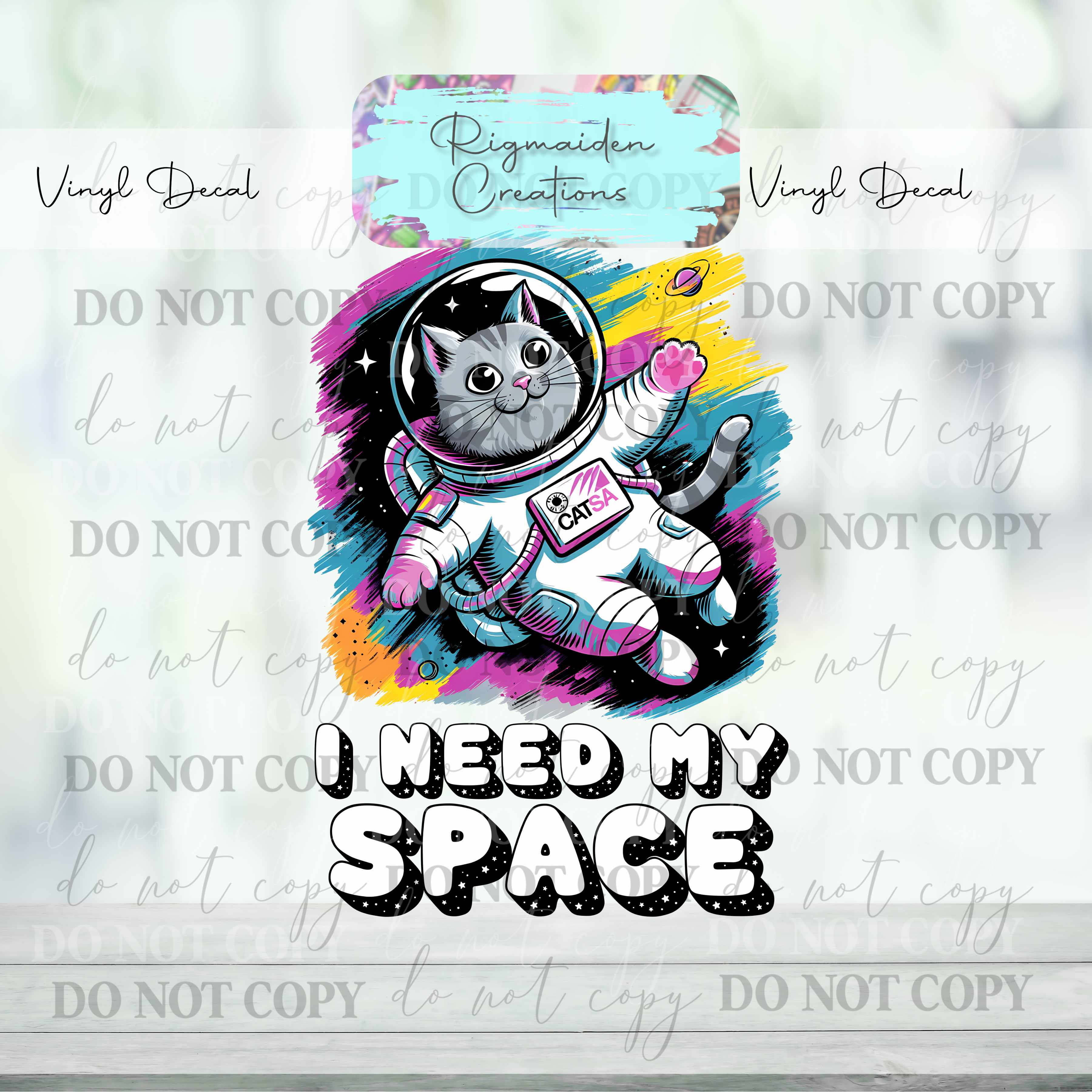 Thomas Rigmaiden Space Cat Vinyl Decal – Rigmaiden Creations