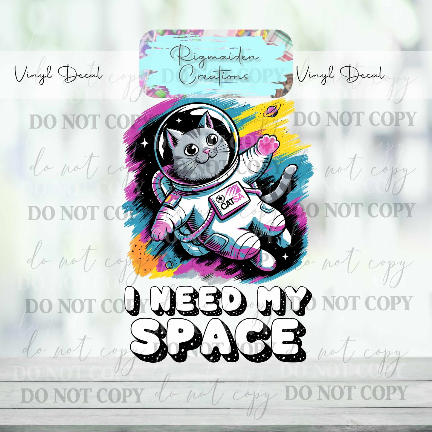 Space Cat Vinyl Decal