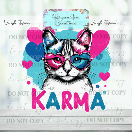 Karma Cat Vinyl Decal