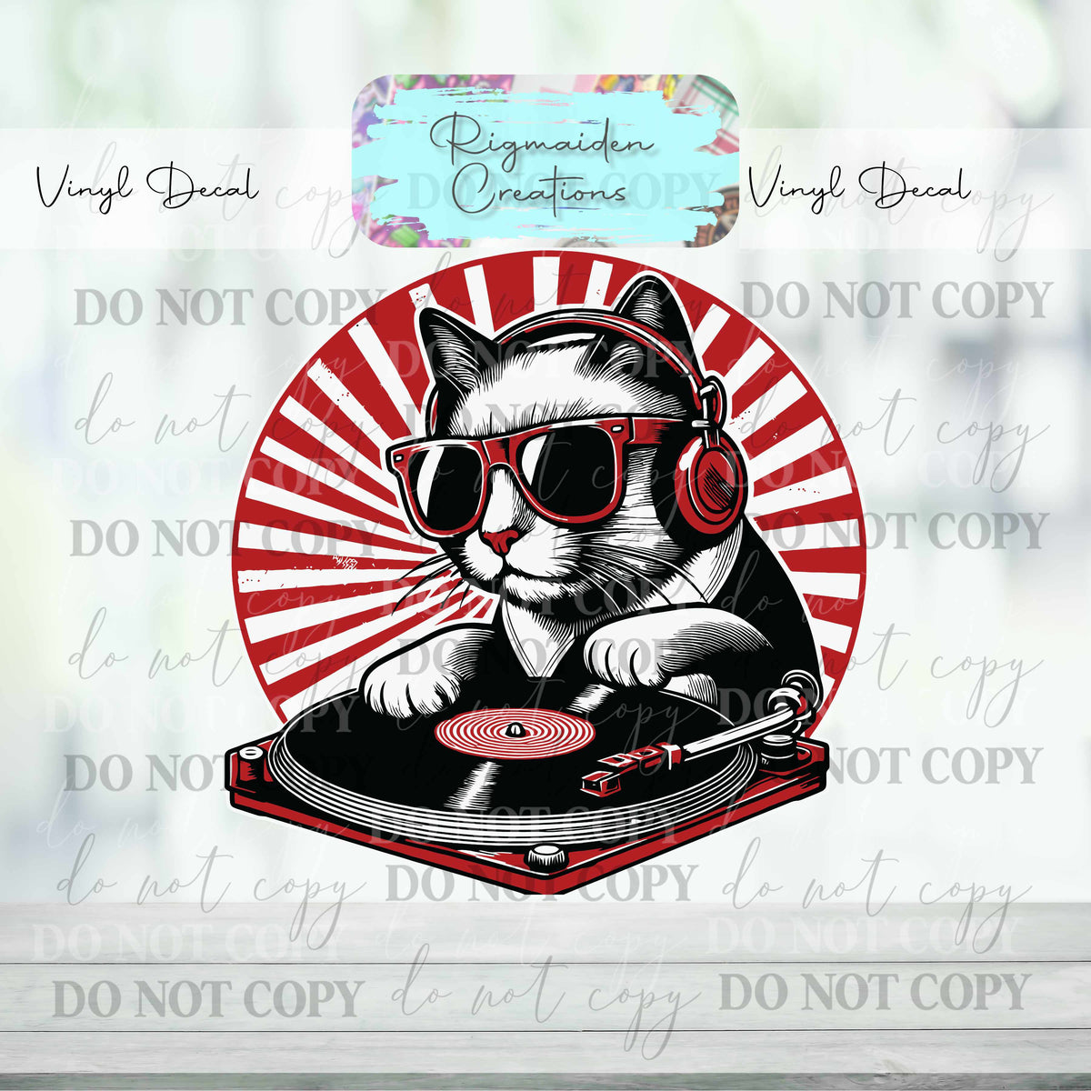 Cd Design Cat Turntable Cat Vinyl Decal – Rigmaiden Creations
