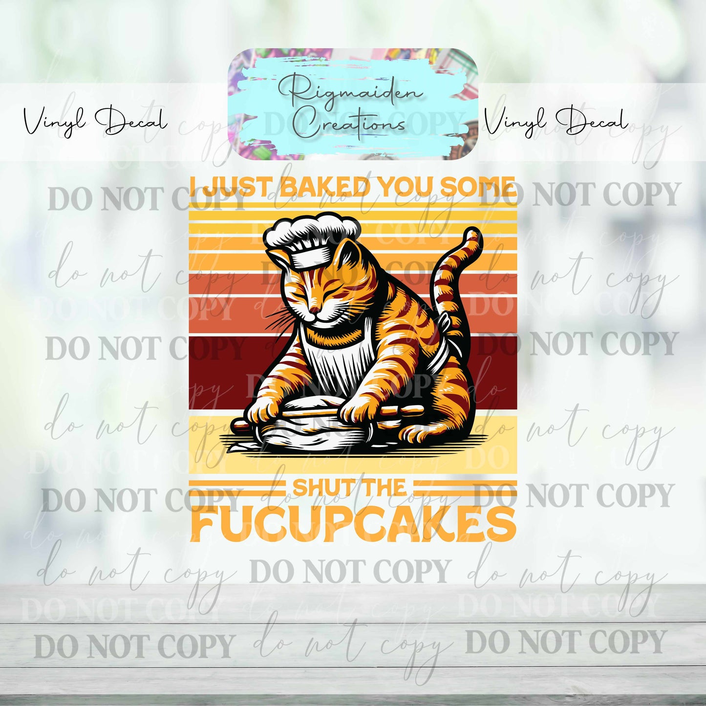 Baking Cake Cat Vinyl Decal