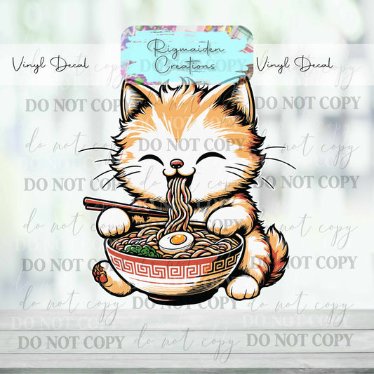 Ramen Cat Vinyl Decal