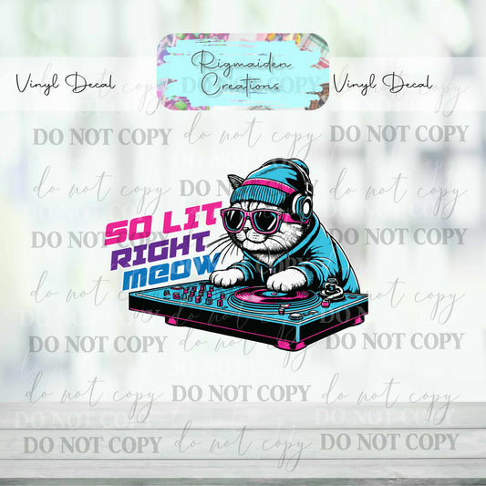 DJ Cat Vinyl Decal