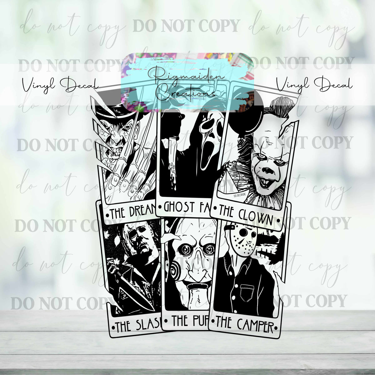 Dr Rigmaiden Black and White Horror Tarot Vinyl Decal {Multiple} – Rigmaiden Creations