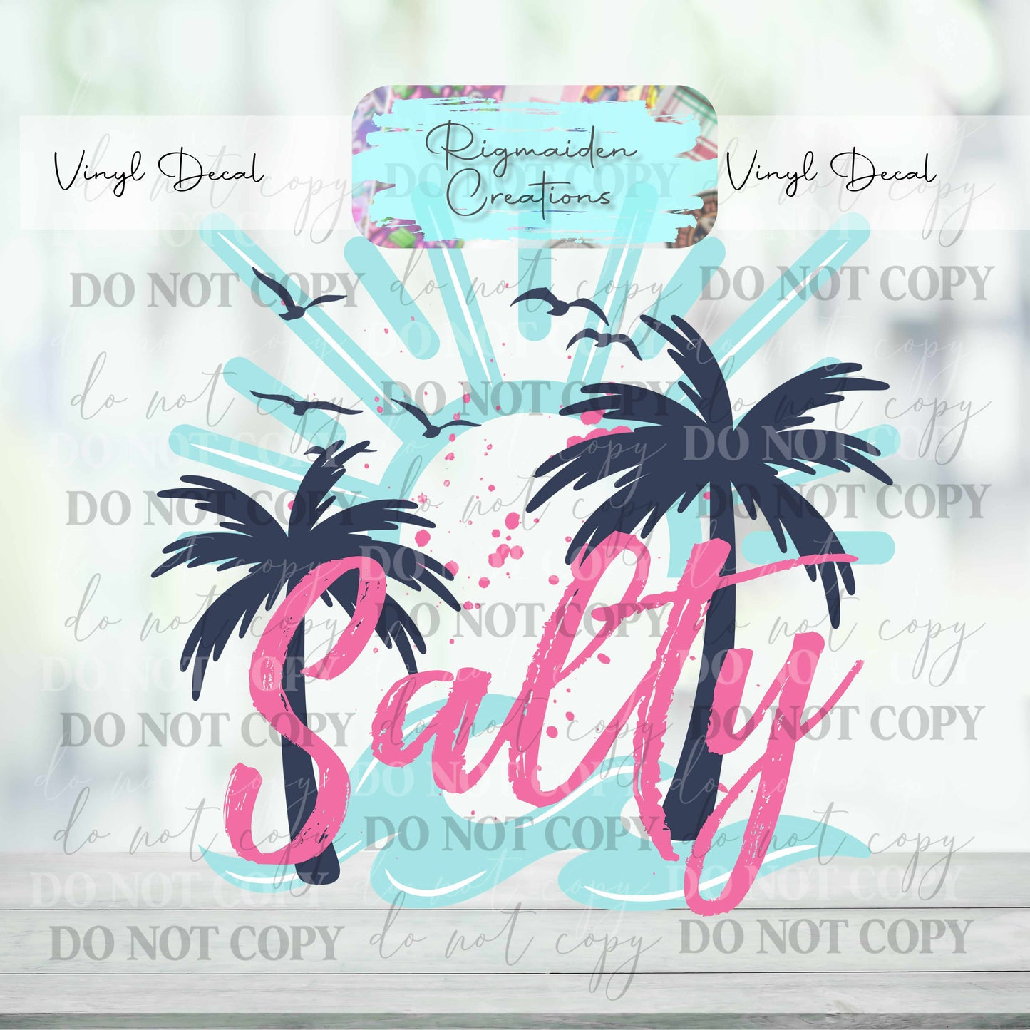 Palm Tree 'Salty' Vinyl Decal