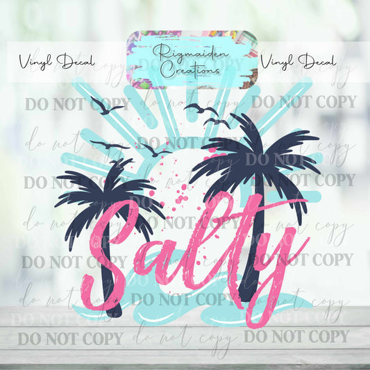 Palm Tree 'Salty' Vinyl Decal