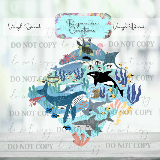 Ocean Animals Vinyl Decal