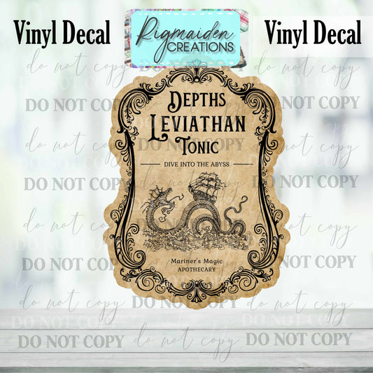 Depths Leviathan Tonic Potion Label Vinyl Decal