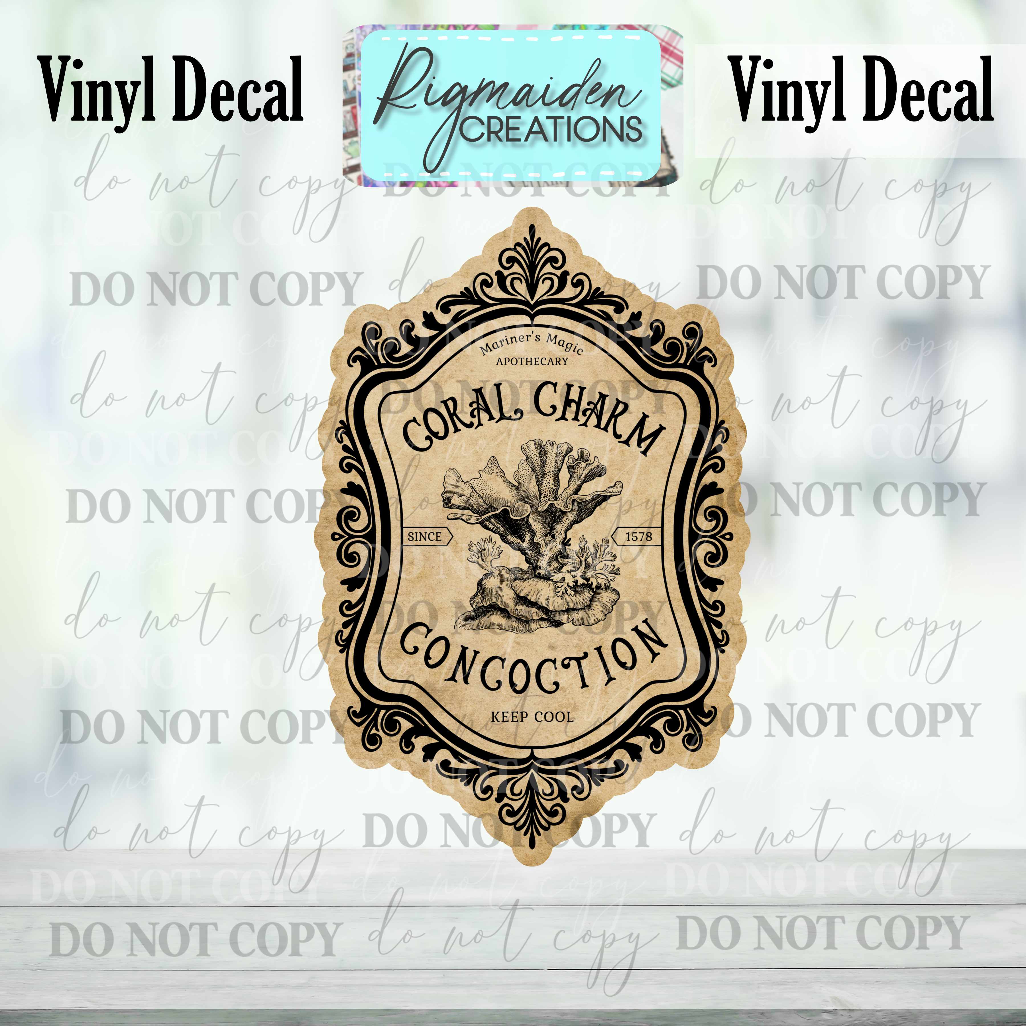 Coral Charm Concoction Potion Label Vinyl Decal – Rigmaiden Creations