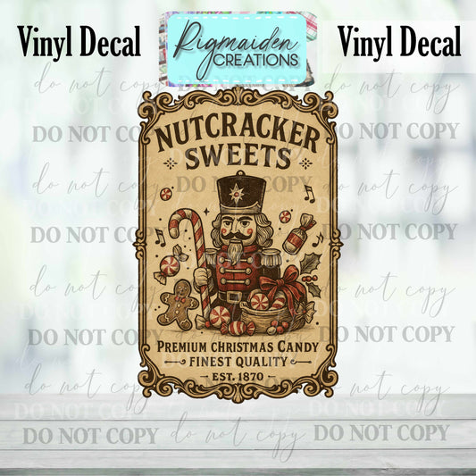 Nutcracker Sweets Christmas Label Decal