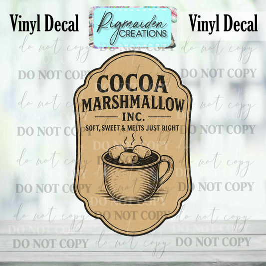 Cocoa Marshmallow Inc Christmas Label Decal