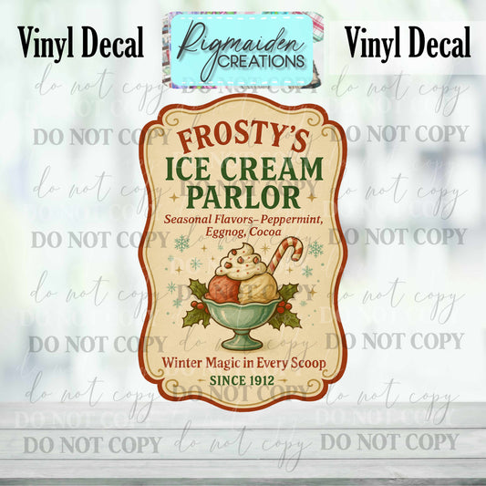 Frosty's Ice Cream Parlor Christmas Label Decal (Copy)