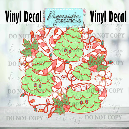 Christmas Tree Mugs Medley Decal