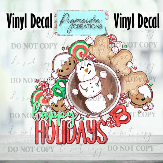 Happy Holidays Cocoa Decal