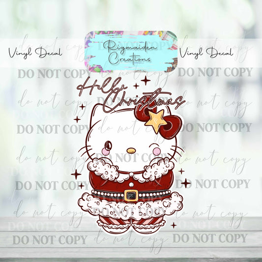 Christmas Kitty Decal
