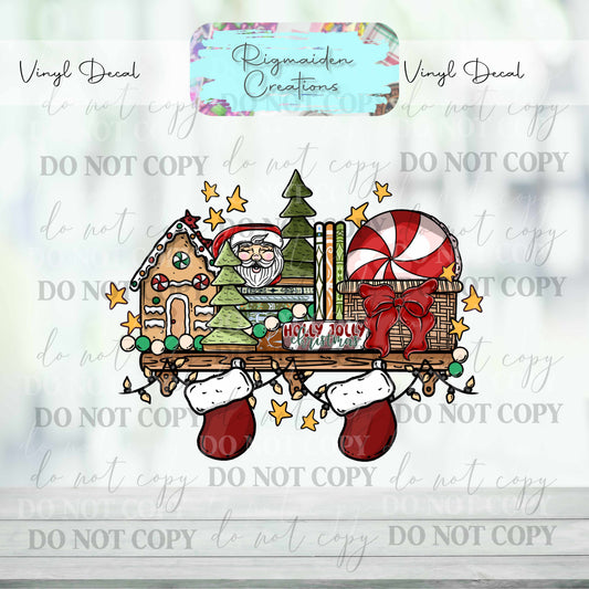 Christmas Bookshelf Decal