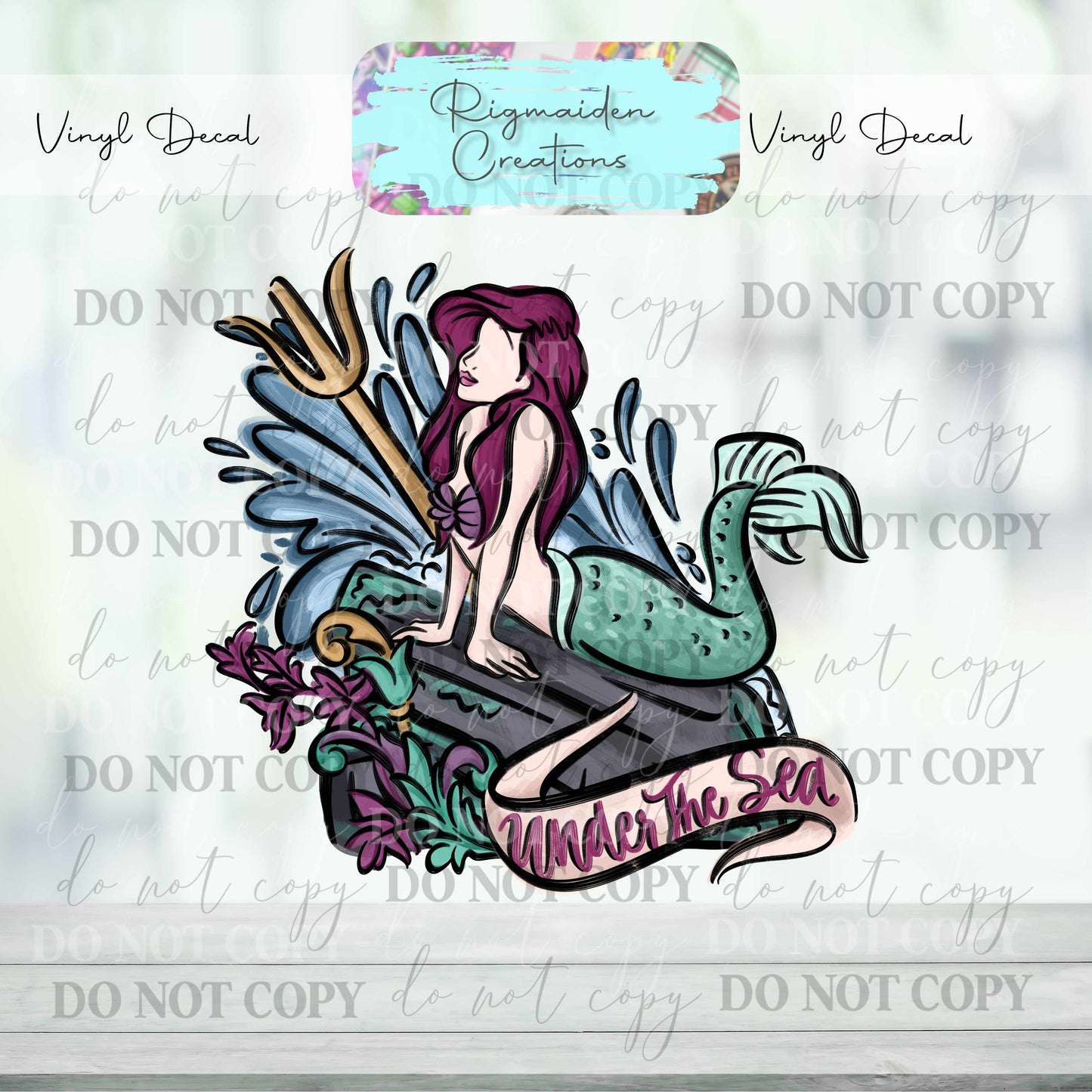 Little Mermaid Sketch Doodle Decal