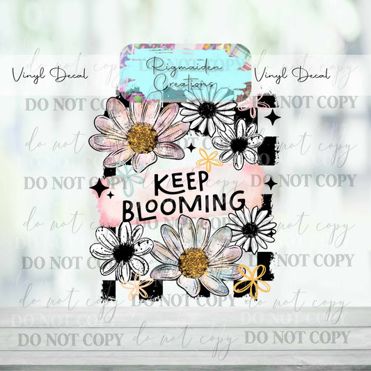 Keep Blooming Checkered Decal