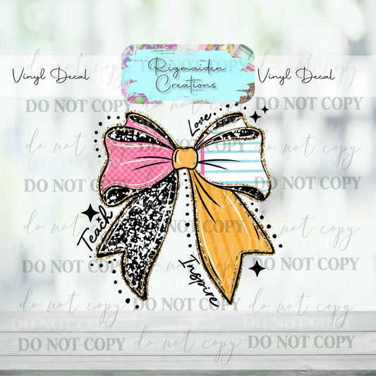 Teacher Bow Decal