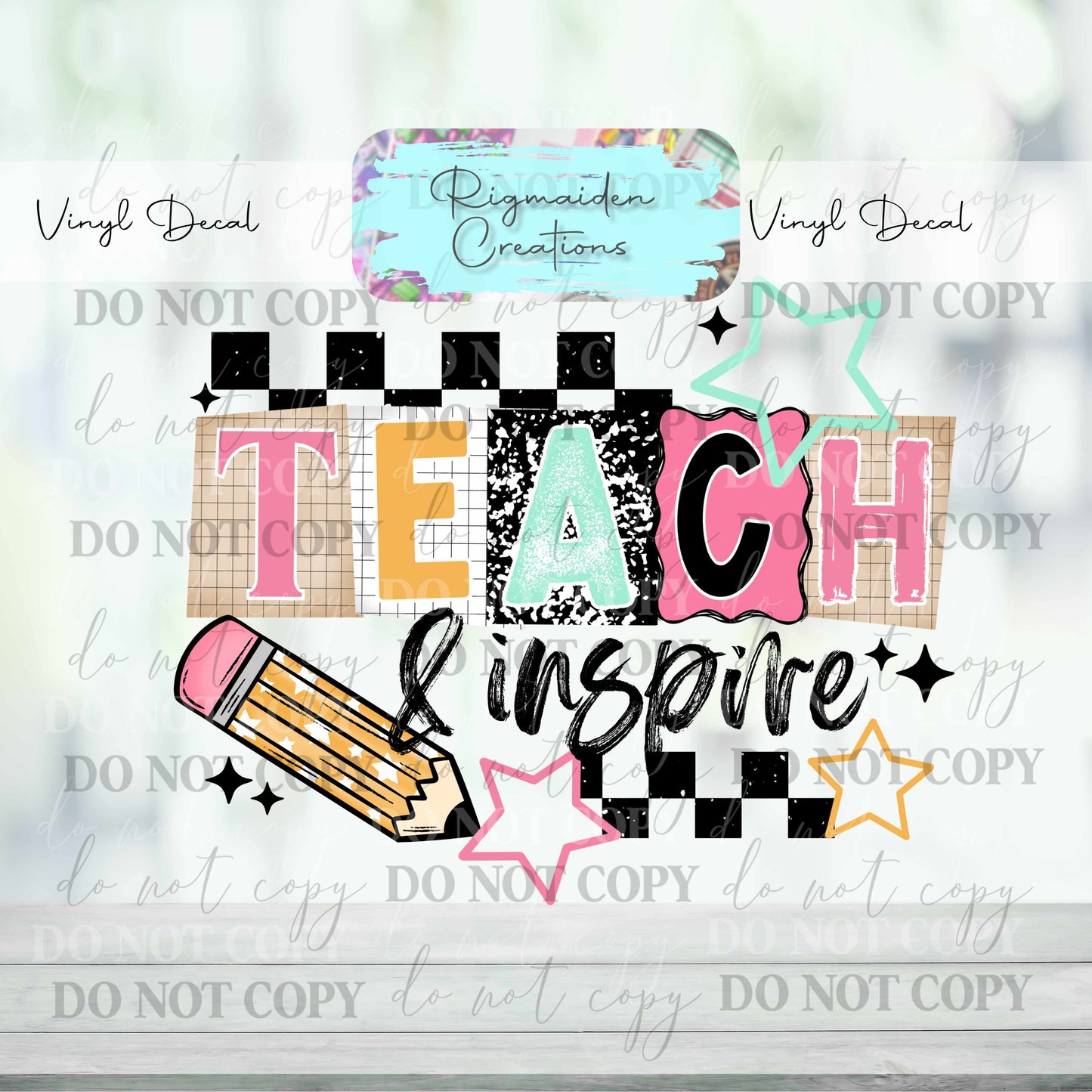 Checkered Teacher Decal