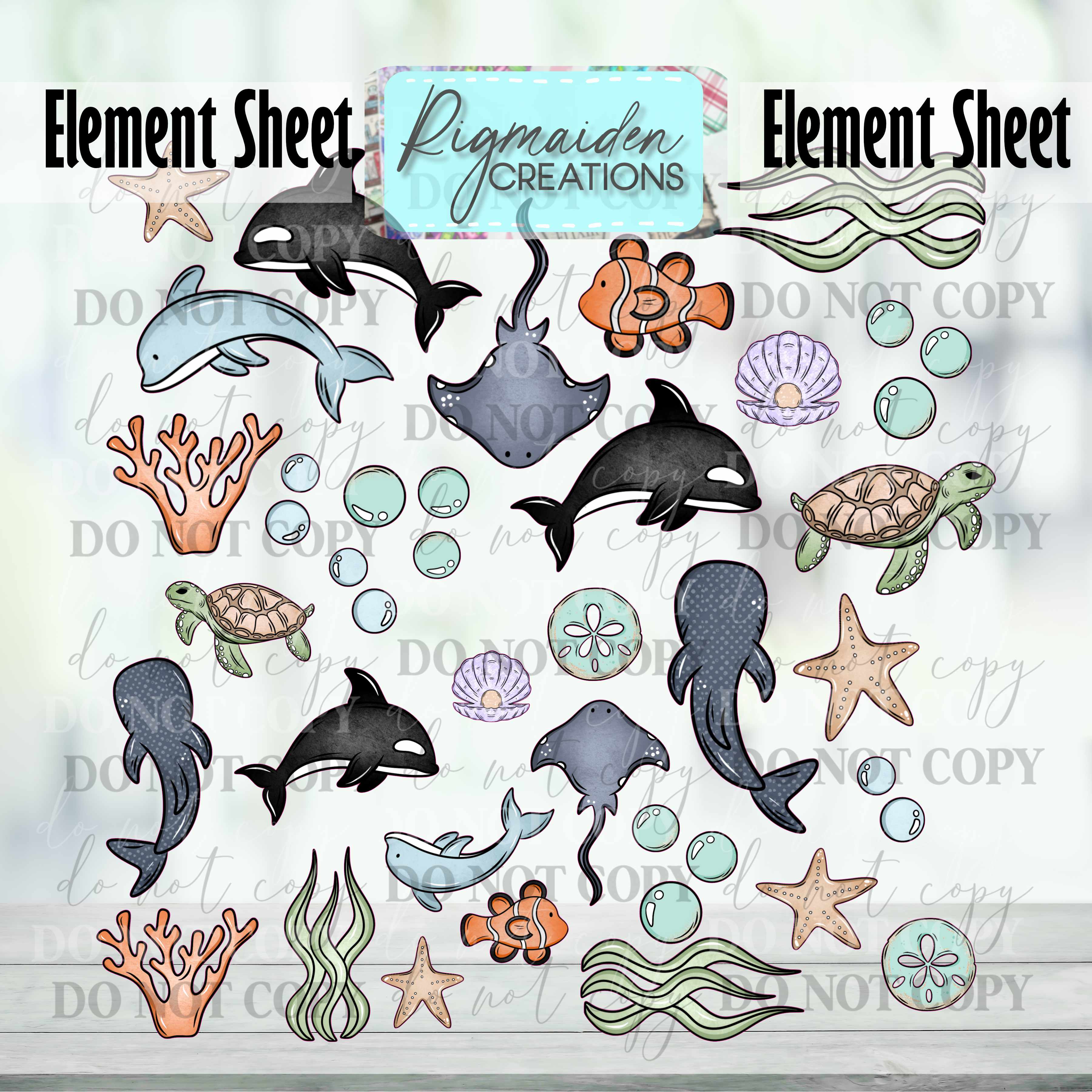 Sea Critters Element Sheet – Rigmaiden Creations