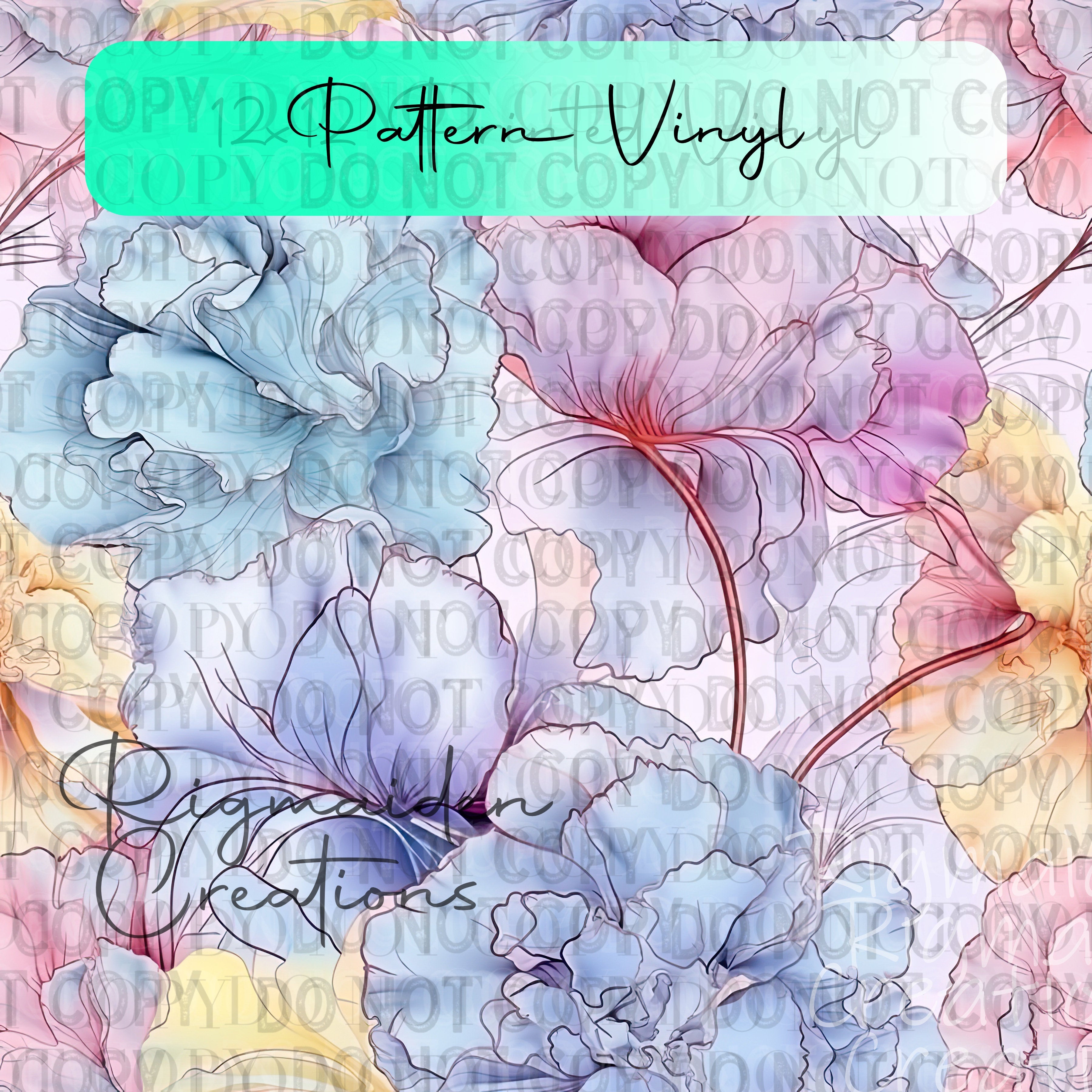 Sean Rigmaiden Watercolor Floral 1 Vinyl – Rigmaiden Creations
