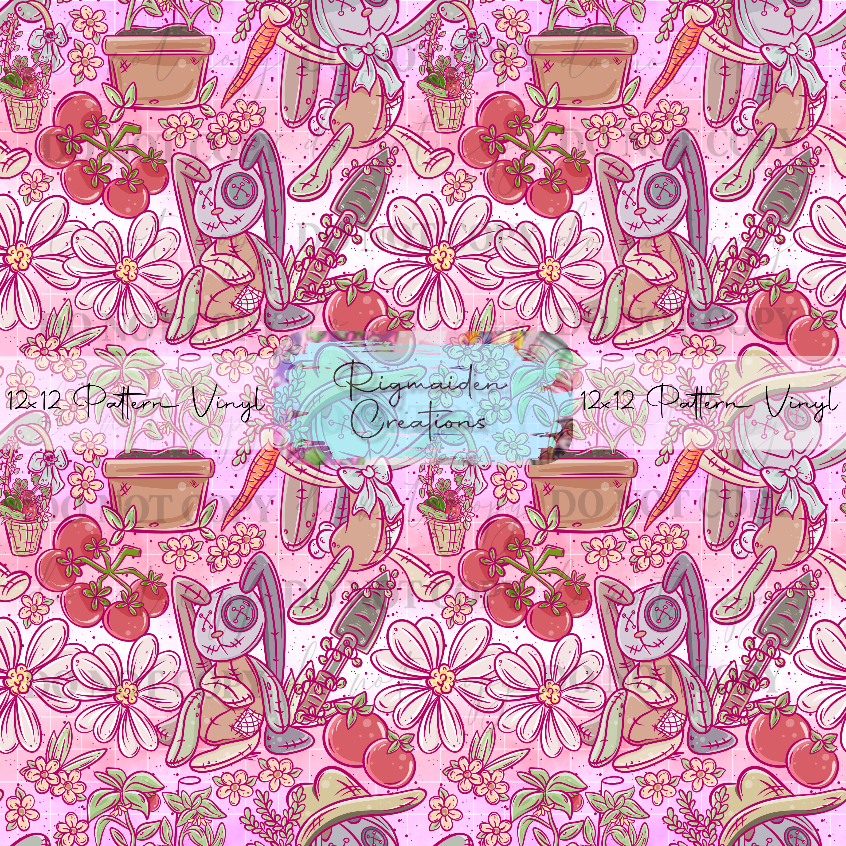 Thomas Rigmaiden Ragdoll Gardening Bunny Pink Vinyl – Rigmaiden Creations