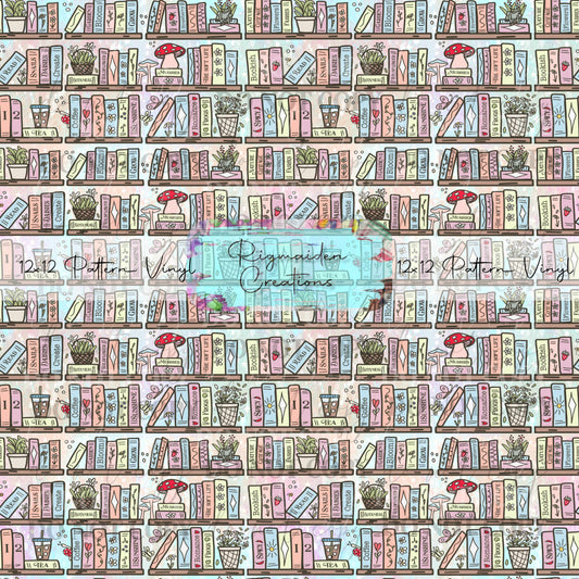 Pastel Cottagecore Bookshelf Vinyl