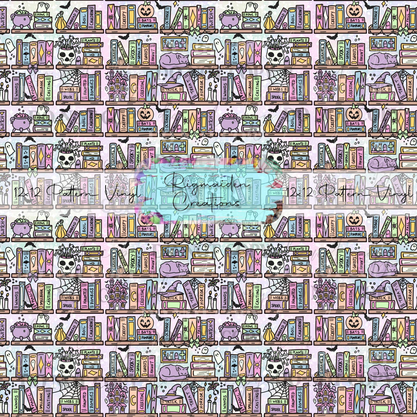 Pastel Spooky Bookshelf Vinyl
