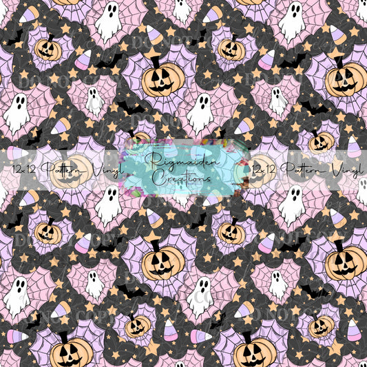 Pastel Halloween Web Hearts Vinyl